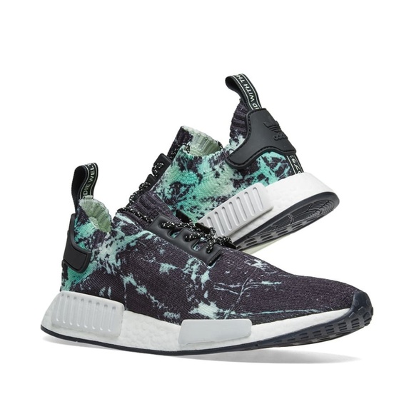 Adidas NMD R1 PK Mens Sneakers Green Marble Black - Picture 8 of 15